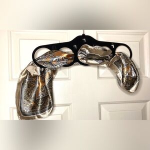 Beige/Black Silk Scarf‎